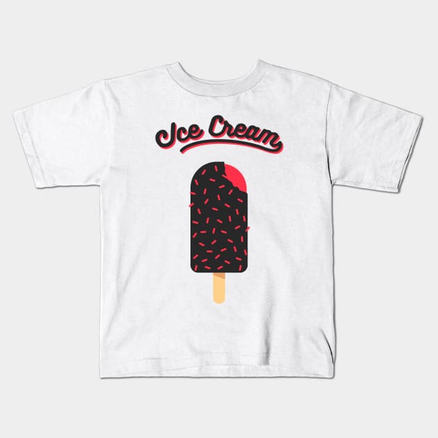 Ice Cream Black Pink Kids T-Shirt by area-design